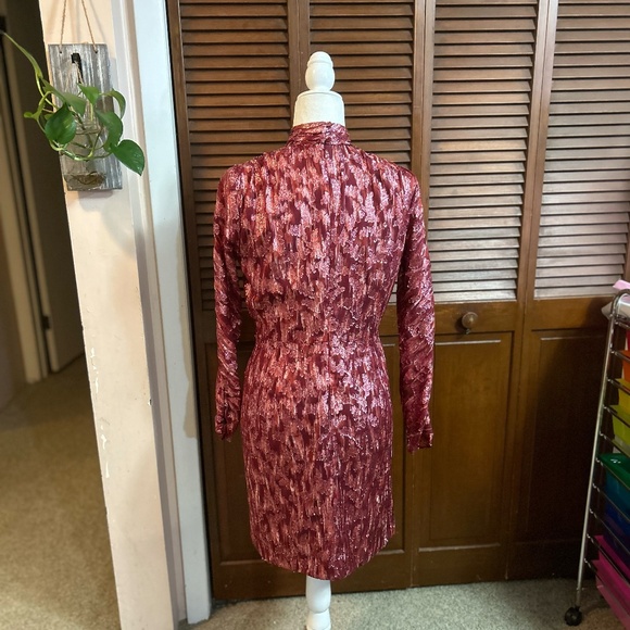 Jonathan Simkhai Metallic Vine Jacquard Mock Neck Dress - Picture 6 of 16